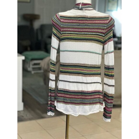 Billabong Boho Ladies Long Sleeve Striped Knit Sweater Size Small - Picture 2 of 5